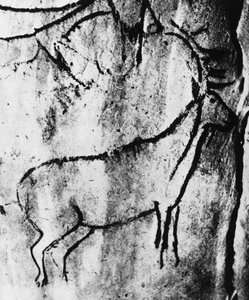 Vorgeschichte: Darstellung eines Hirsches in der Höhle von Niaux in Ariège von Prehistoric Prehistoric
