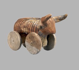 Zoomorphe Statuette mit Rädern, 3950-3500 v. Chr.