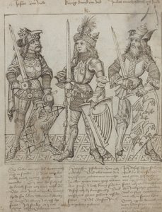 Josua, König David und Judas Makkabäus von Primary Master of the Strassburg Chronicle