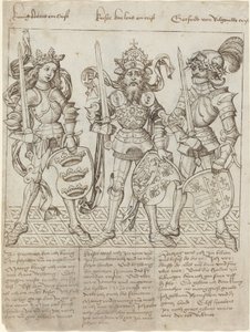 König Artus, Karl der Große und Gottfried von Bouillon