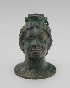 Behälter in Form eines afrikanischen Kopfes von Probably Etruscan