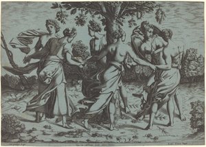 Tanz der Dryaden von Probably French 16th Century after Pierre Milan after Rosso Fiorentino
