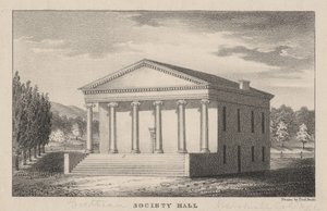 Goethean Society Hall, Marshall College, Mercersberg, PA, 1830 von Prof. Budd