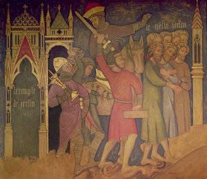 Die Gefangenschaft der Juden, Rekonstruktion eines Wandgemäldes ursprünglich in der Painted Chamber des Palace of Westminster