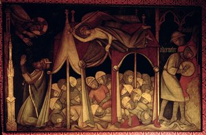 Die Geschichte von Hiskia, Rekonstruktion eines Wandgemäldes ursprünglich in der Painted Chamber des Palace of Westminster