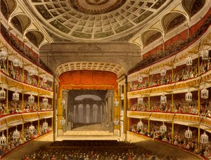 Neues Covent Garden Theatre, aus Microcosm of London, 1810 von R. Ackermann von Pugin and Rowlandson