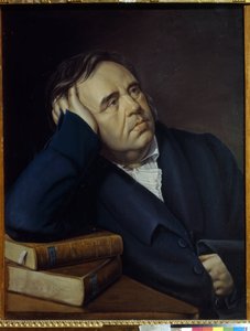 Porträt des Fabulisten Ivan A. Krylov (1769-1844) von Pyotr Alexeevich Olenin
