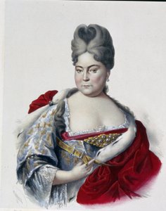 Porträt der Großherzogin Natalya Alexeevna von Russland (1673-1716), Schwester von Zar Peter dem Großen