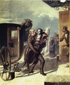 Puschkin nach dem Duell, 1855 von Pyotr Fyodorovich Borel