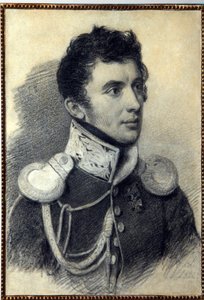 Porträt des Dekabristen Nikita Muravyov (1797-1843). Werk von Pyotr (Piotr) Fyodorovich Sokolov (Pierre Sokolov) (1791-1848), Bleistift und Pastell auf Karton, 1822. Russische Kunst, 19. Jahrhundert, Romantik von Pyotr Fyodorovich Sokolov