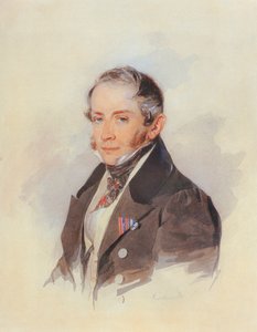 Porträt des Komponisten Graf Matvey Vielgorsky 1794-1866, 1830er von Pyotr Fyodorovich Sokolov