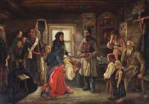 Vor der Hochzeit, 1900er Jahre von Pyotr Ivanovich Tselebrovski