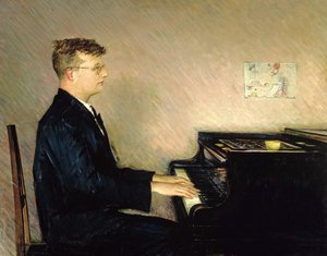 Porträt von Dmitri Schostakowitsch (1906-75) 1947
