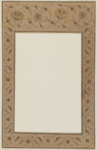 Schabloniertes Manuskript mit floralen Motiven von Qajar School