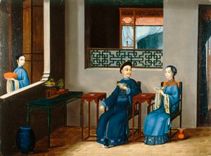 Ein Paar trinkt Tee, ca. 1800