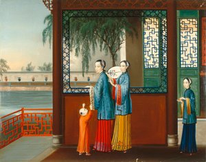 Wohninterieur von Qing Dynasty Chinese School