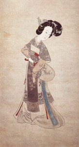 Dame aus China, von Ren Shyong (Malerei auf Seide) von Qing Dynasty Chinese School