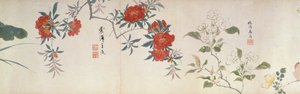 Blumen, Handrolle von Qing Dynasty Chinese School