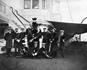 Gruppenporträt an Bord der königlichen Yacht Victoria und Albert, Kopenhagen, 1908