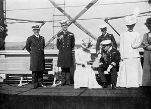 An Bord der königlichen Yacht Victoria und Albert III, Christiania Oslo, Norwegen, 1908
