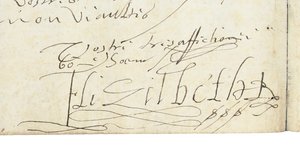 Unterschrift auf einem Brief von Elisabeth I. von England an Heinrich IV. von Frankreich, ca. 1596 von Queen Elizabeth I of England and