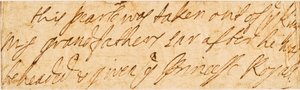 Manuskriptnotiz von Queen Mary II of England