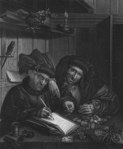 Die Geldwechsler von Quentin (after) Massys or Metsys