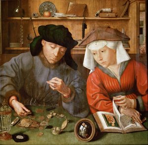 Der Geldverleiher und seine Frau von Quentin Massys or Metsys