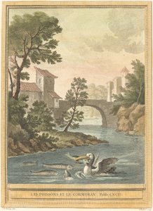 Die Fische und der Kormoran von Quentin Pierre Chedel after Jean Baptiste Oudry