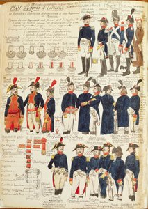 Militäruniformen des Königreichs Etrurien ab 1801, Farbtafel von Cenni Quinto von Quinto Cenni