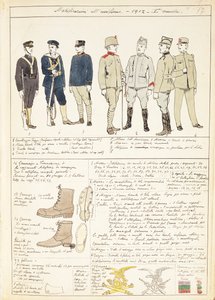 Uniformvariationen des Königreichs Italien, Farbtafel von Quinto Cenni von Quinto Cenni