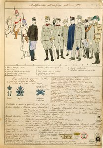 Uniformvariationen des Königreichs Italien, Farbtafel von Quinto Cenni von Quinto Cenni