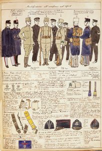 Uniformvariationen des Königreichs Italien, Farbtafel von Quinto Cenni