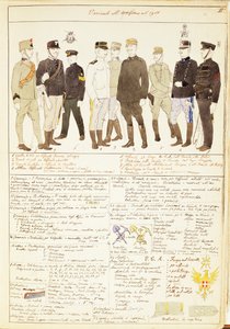 Uniformvariationen des Königreichs Italien, Farbtafel von Quinto Cenni von Quinto Cenni
