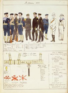 Uniformen und Ausrüstungen der Königlichen Marine des Königreichs Italien, Farbtafel von Quinto Cenni von Quinto Cenni