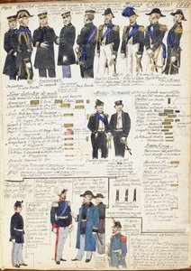 Uniformen und Abzeichen der Marine und verschiedener Kräfte des Königreichs Italien von Quinto Cenni, Farbtafel von Quinto Cenni