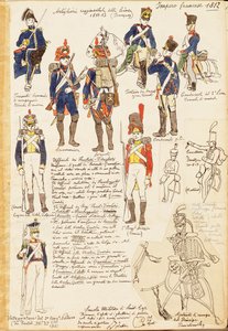 Uniformen der Artillerie des Königreichs Frankreich, von Quinto Cenni, Farbtafel von Quinto Cenni