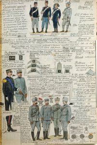 Uniformen der italienischen Armee während des Ersten Weltkriegs, von Quinto Cenni, Farbtafel