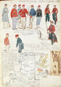 Uniformen der Armee Süditaliens der provisorischen Regierung von Quinto Cenni, Farbtafel von Quinto Cenni