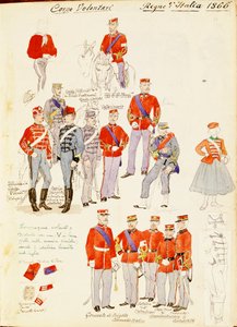 Uniformen des Freiwilligenkorps des Königreichs Italien, Farbtafel von Quinto Cenni