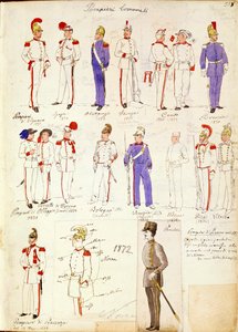 Uniformen der städtischen Feuerwehr des Königreichs Italien von Quinto Cenni, Farbtafel von Quinto Cenni