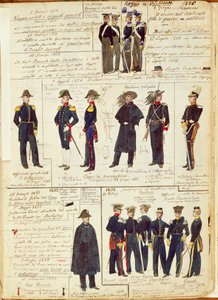 Uniformen der piemontesischen Armee zwischen 1836 und 1886, Farbtafel von Cenni Quinto