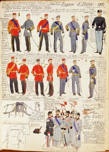 Uniformen verschiedener Truppen des Königreichs Italien von Quinto Cenni, Farbtafel