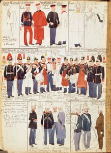 Verschiedene Uniformen des Herzogtums Parma von Quinto Cenni, Farbtafel von Quinto Cenni