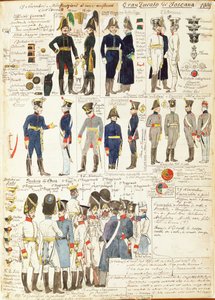 Verschiedene Uniformen des Großherzogtums Toskana von Quinto Cenni, Farbtafel von Quinto Cenni