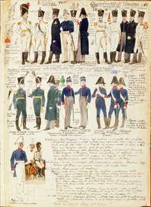 Verschiedene Uniformen des Großherzogtums Toskana von Quinto Cenni, Farbtafel von Quinto Cenni
