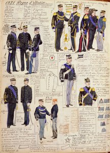 Verschiedene Uniformen des Königreichs Italien von Quinto Cenni, Farbtafel von Quinto Cenni