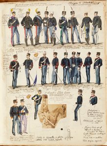 Verschiedene Uniformen des Königreichs Italien von Quinto Cenni, Farbtafel von Quinto Cenni