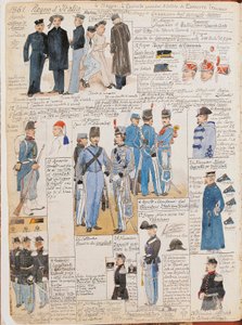 Verschiedene Uniformen des Königreichs Italien von Quinto Cenni, Farbtafel von Quinto Cenni