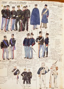 Verschiedene Uniformen des Königreichs Italien, Farbtafel von Quinto Cenni